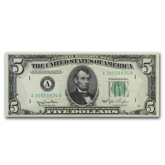 1950s $5.00 FRN CU 1950s $5.00 FRN CU